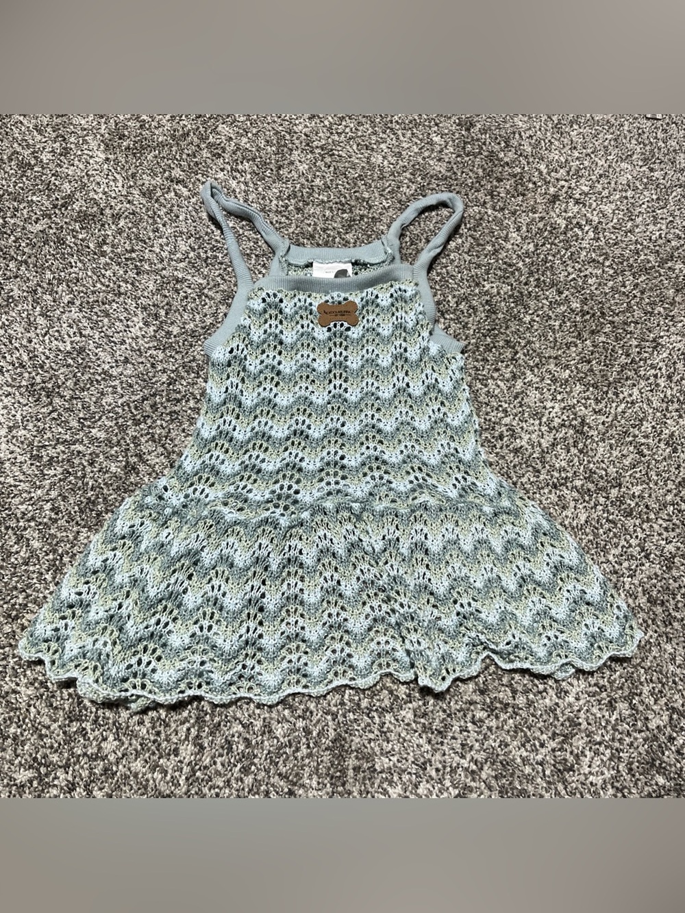 Koolaburra by Ugg Dog Knit Dress Green Blue Size Large Mila